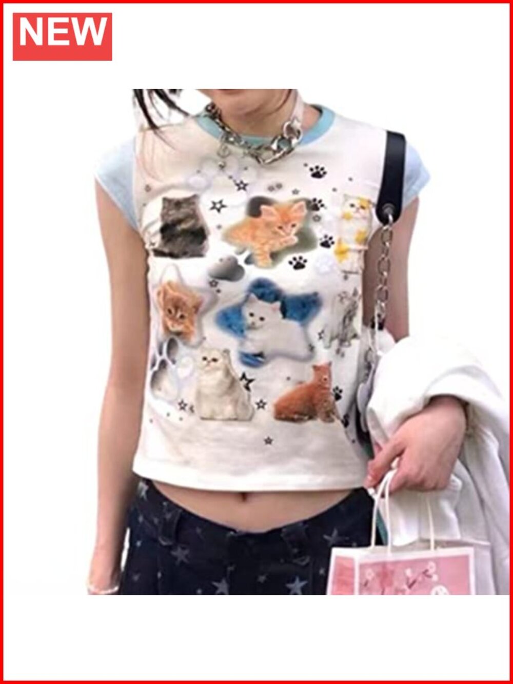 Women's Graphic Crop Top Short Sleeve Grunge Tee Polyester Cotton